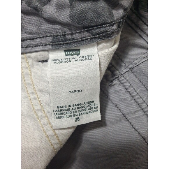 Levi’s Cargo Shorts Men’s 36 Gray Black Faded Camo 10” White Tab Military - Picture 8 of 9